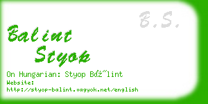 balint styop business card